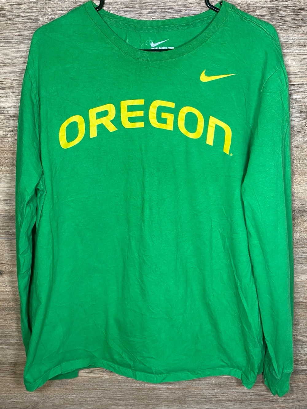 Nike Oregon Green and Yellow Long Sleeve Shirt Size XL College Football